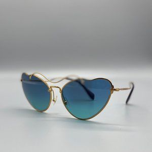 MIU MIU SCENIQUE BUTTERFLY SUNGLASSES WITH JIMMY CHOO WHITE LIZARD/GOLD CASE